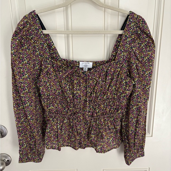 J.Crew Cinched-waist organic cotton top in Liberty® Busy Izzy fabric Size 10 - Picture 2 of 10